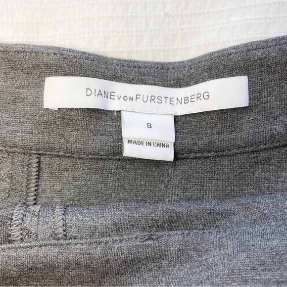 DIANE VON FURSTENBERG CARLITA GREY FLUTTER FLARED SKIRT - 8 - Picture 8 of 9